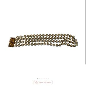 Miriam Haskell Gold Pearl Bracelet